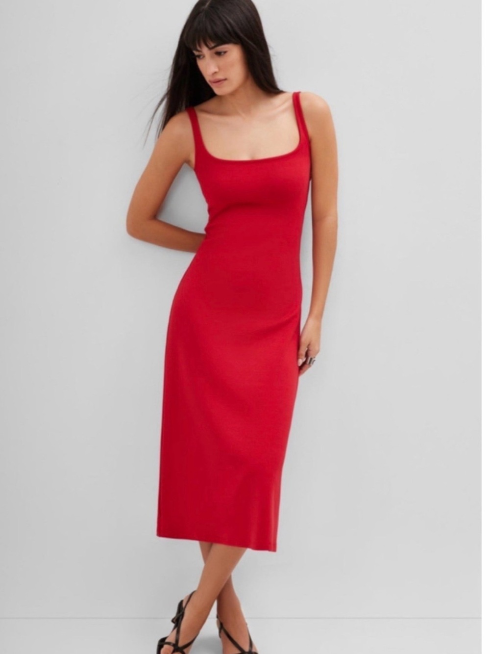 Marcella NYC Crawford Red Midi Dress